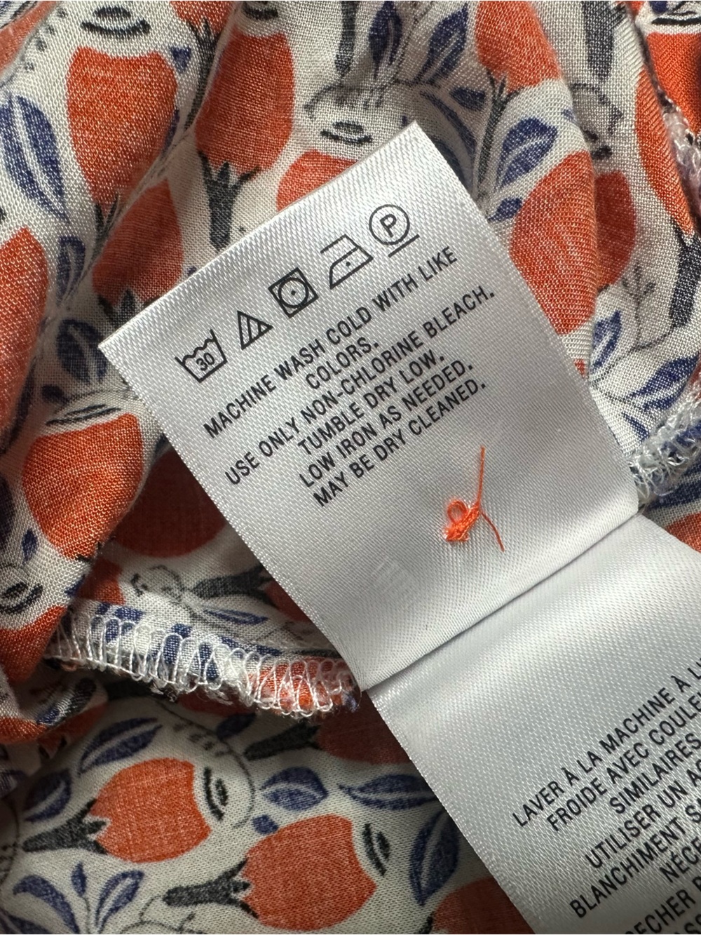 Anthropologie Maeve Berwick Bell Sleeve Maracas Print Blouse Medium Orange - Picture 13 of 14